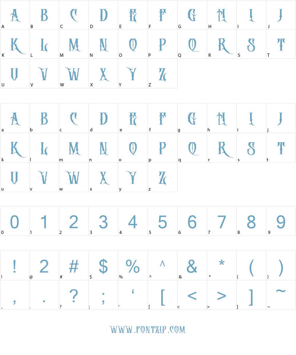 DEATH CROW Font Character